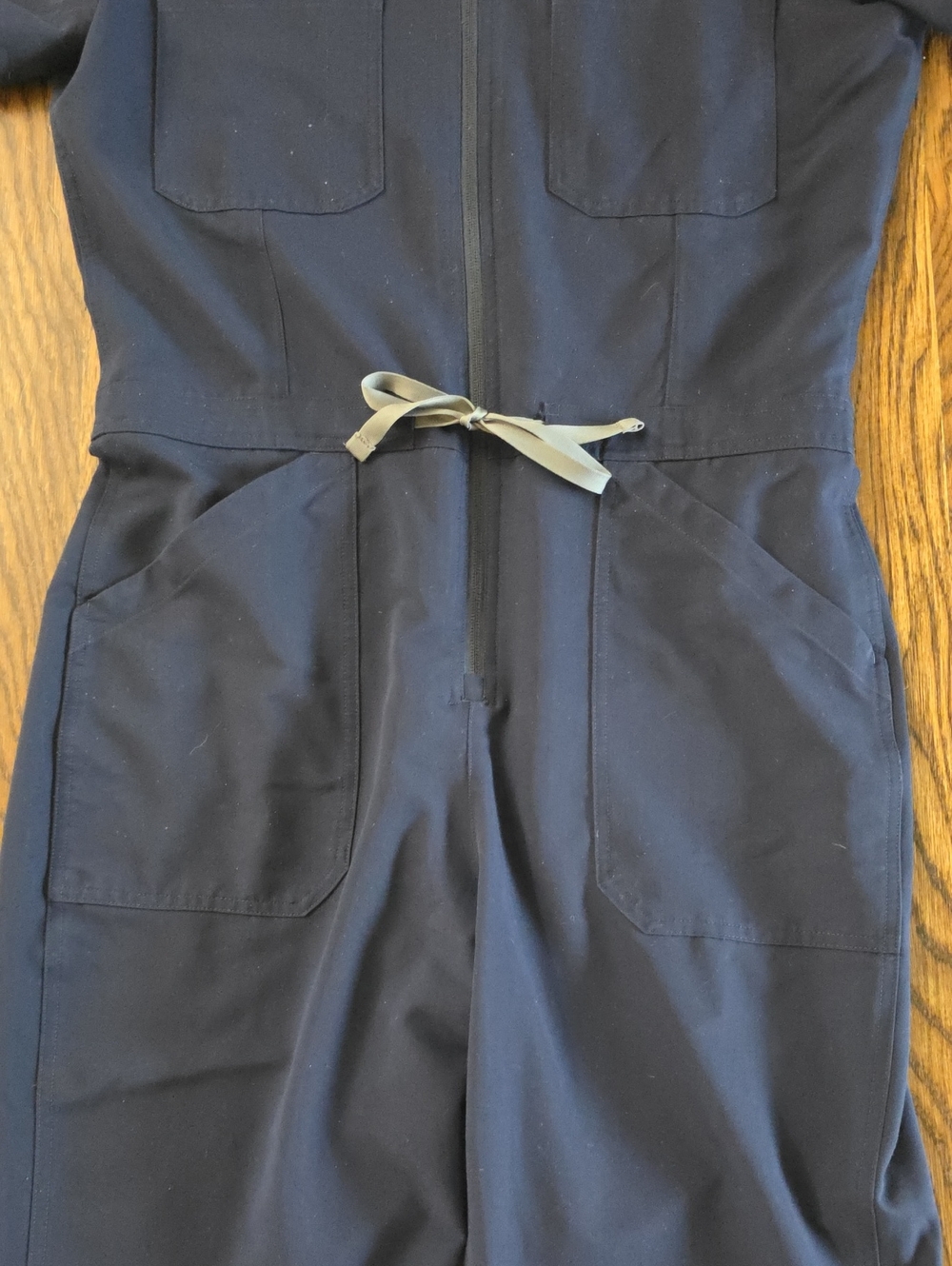 Figs Navy Zip-Front Scrub Jumpsuit - Picture 5 of 10